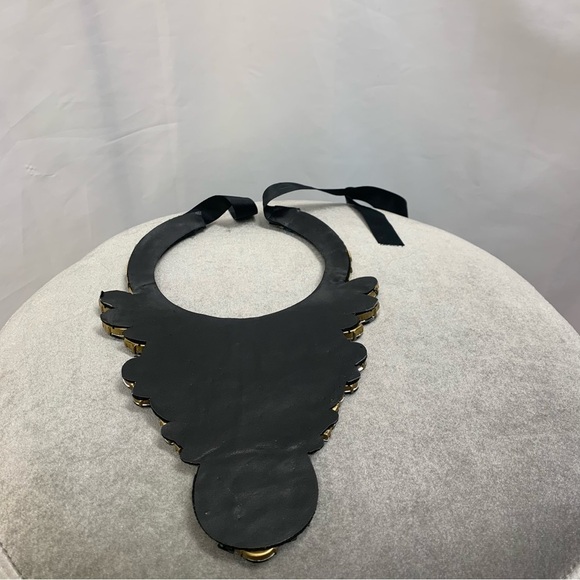 Multicoloured rhinestone gem jewelled bib statement necklace - Picture 12 of 15